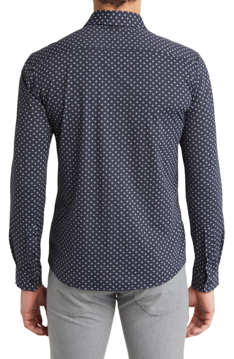 BOSS Roan Kent Stretch Recycled Polyamide Button-Up Shirt, Alternate, color, 