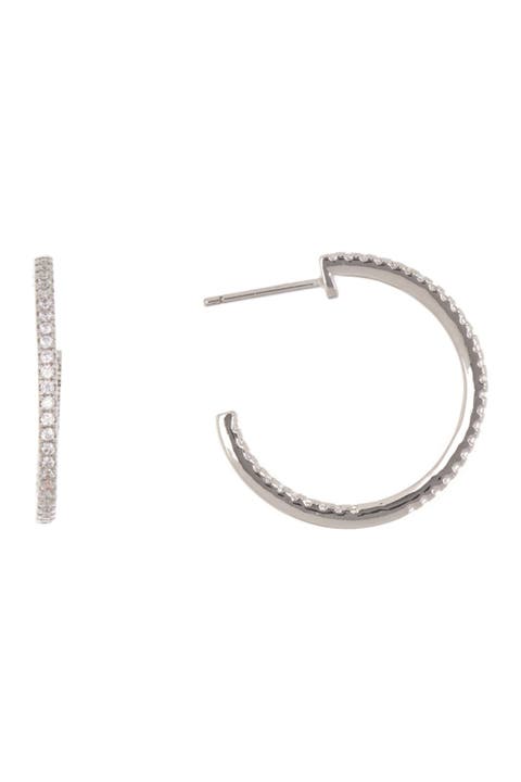 20mm Pave CZ Hoop Earrings