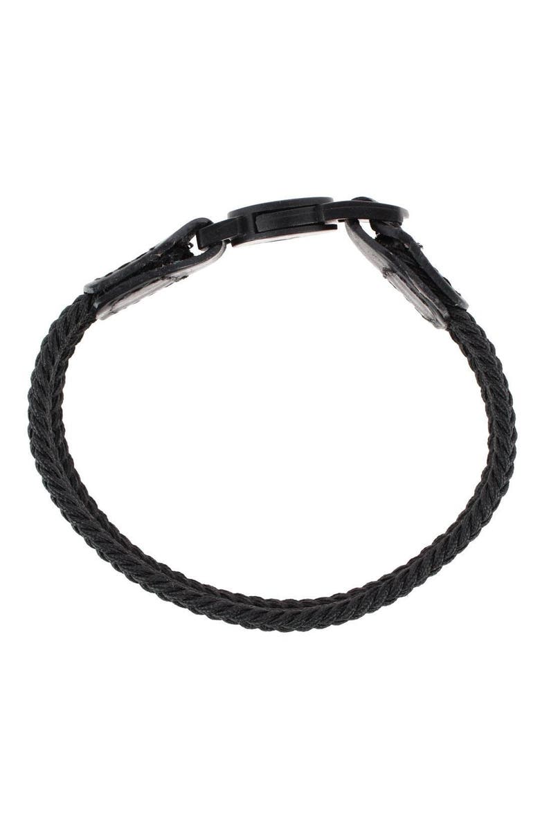 Trafalgar Brody 18mm Solid Color Braided Golf Bracelet, Alternate, color, Black
