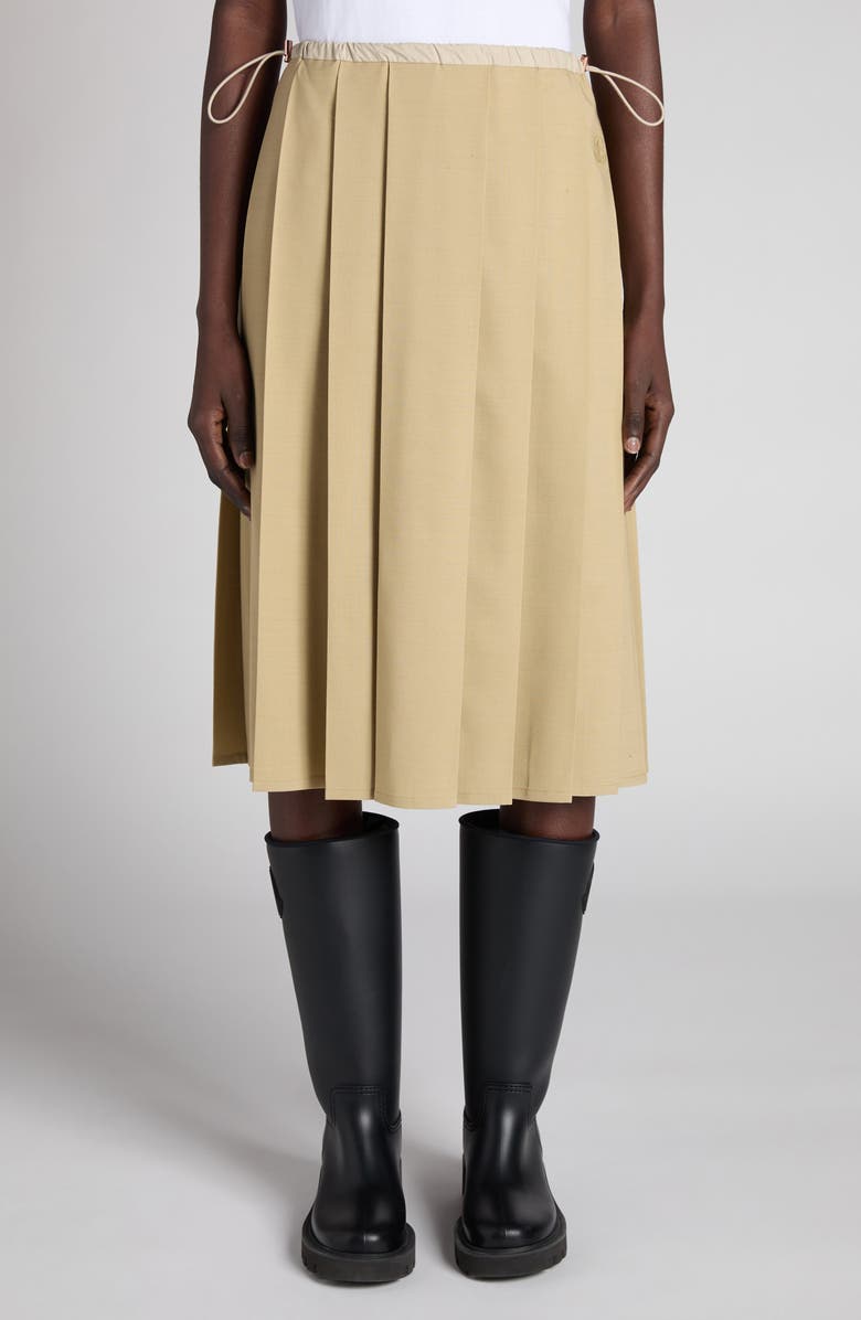 Moncler Pleated Midi Skirt, Main, color, Sponge