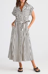 Brave+True Portia Stripe Maxi Shirtdress