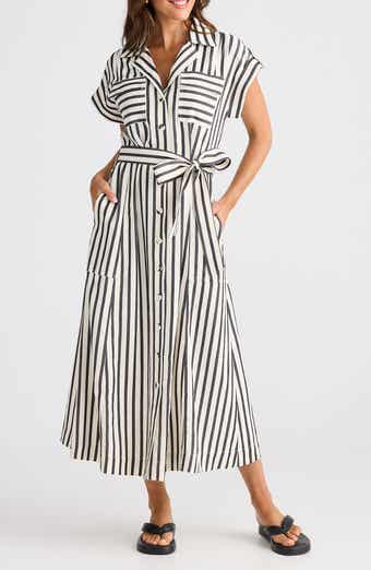 Portia Stripe Maxi Shirtdress