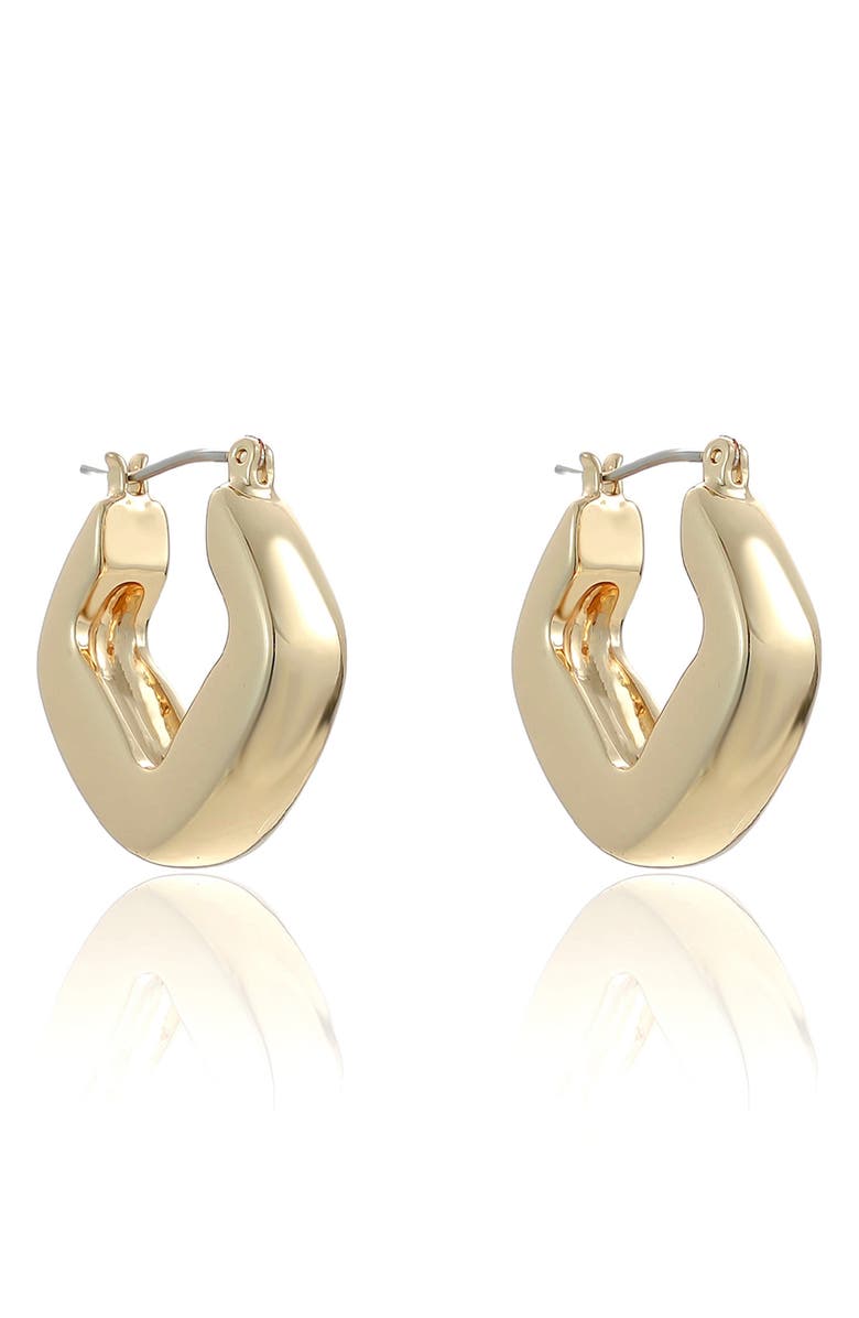 Ettika Square Bubble Hoop Earrings, Alternate, color, Gold