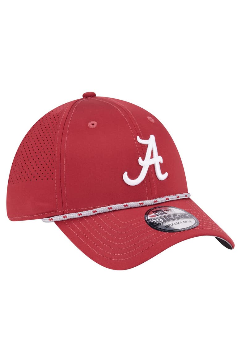 Men's New Era  Crimson Alabama Crimson Tide Rope 39THIRTY Flex Hat, Alternate, color, Crimson