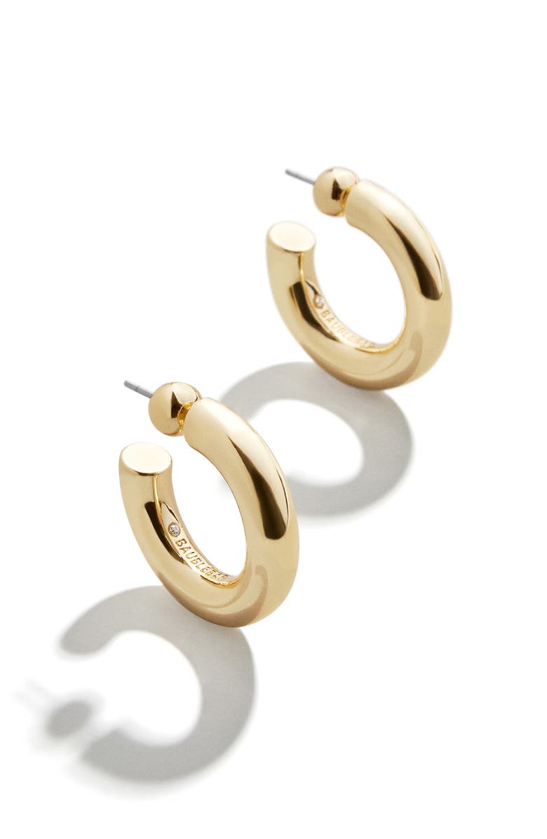 BaubleBar Dalilah Small Hoop Earrings, Alternate, color, Gold