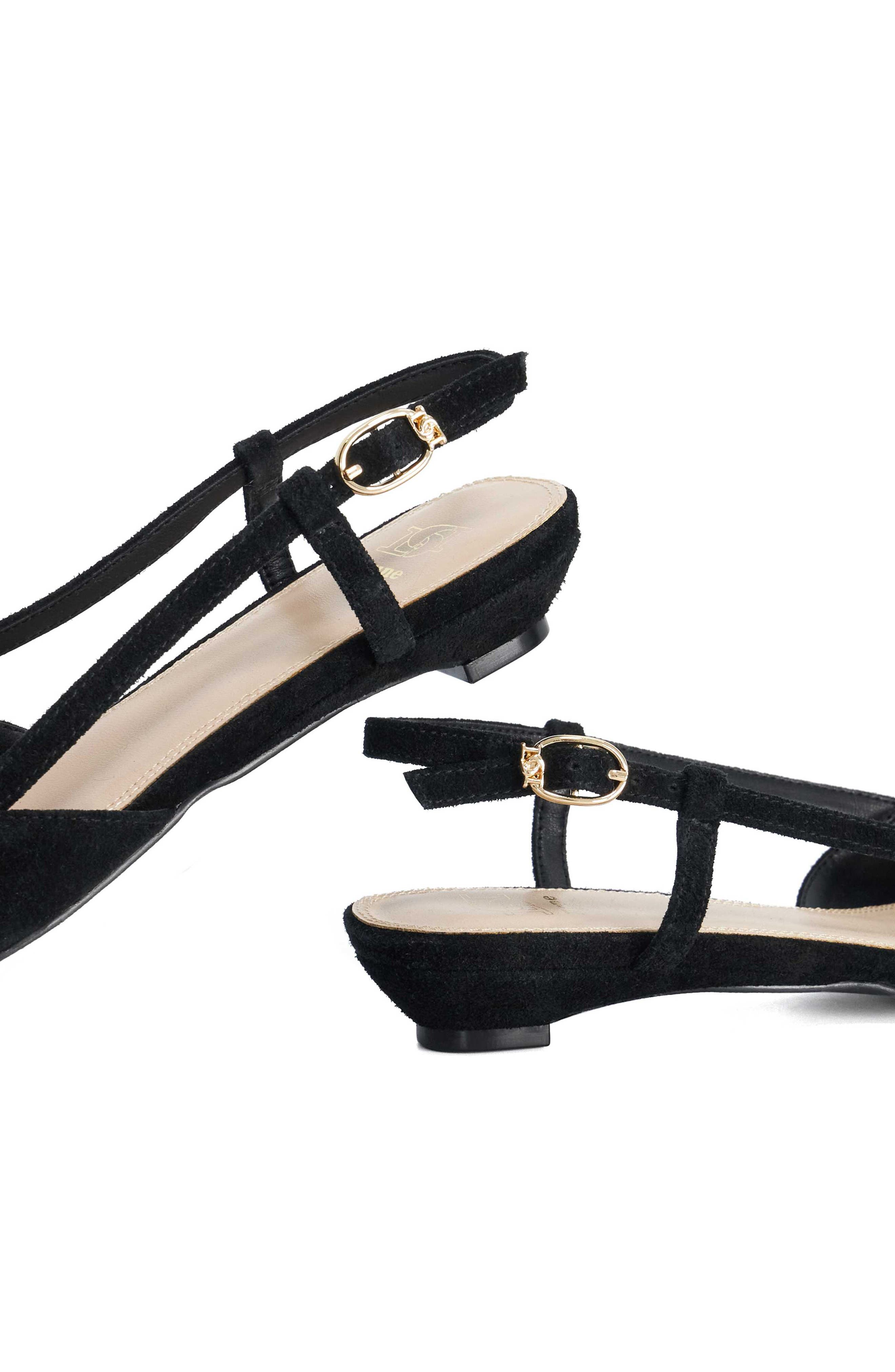 Dune London Homie Pointed Toe Leather Slingback Pump, Alternate, color, Black