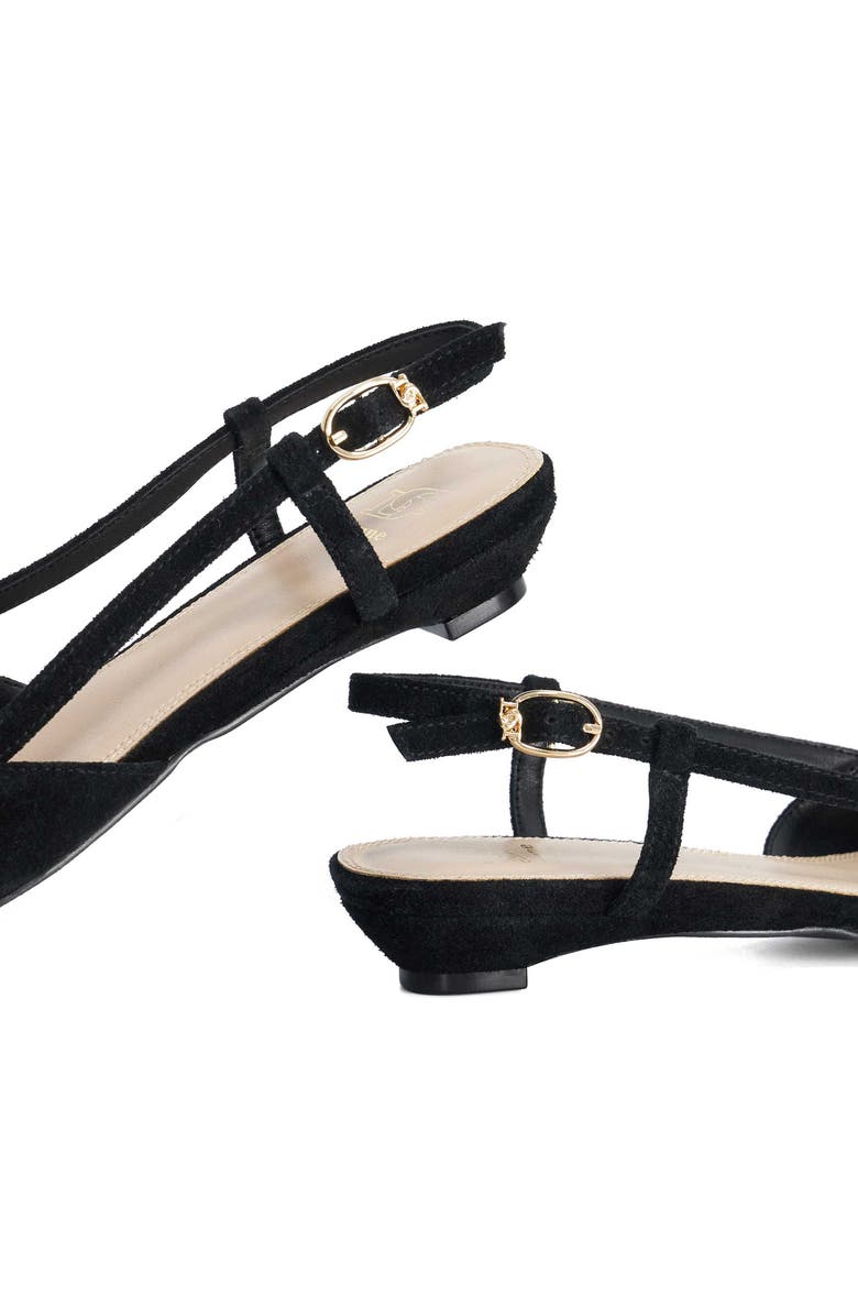 Dune London Homie Pointed Toe Leather Slingback Pump, Alternate, color, Black