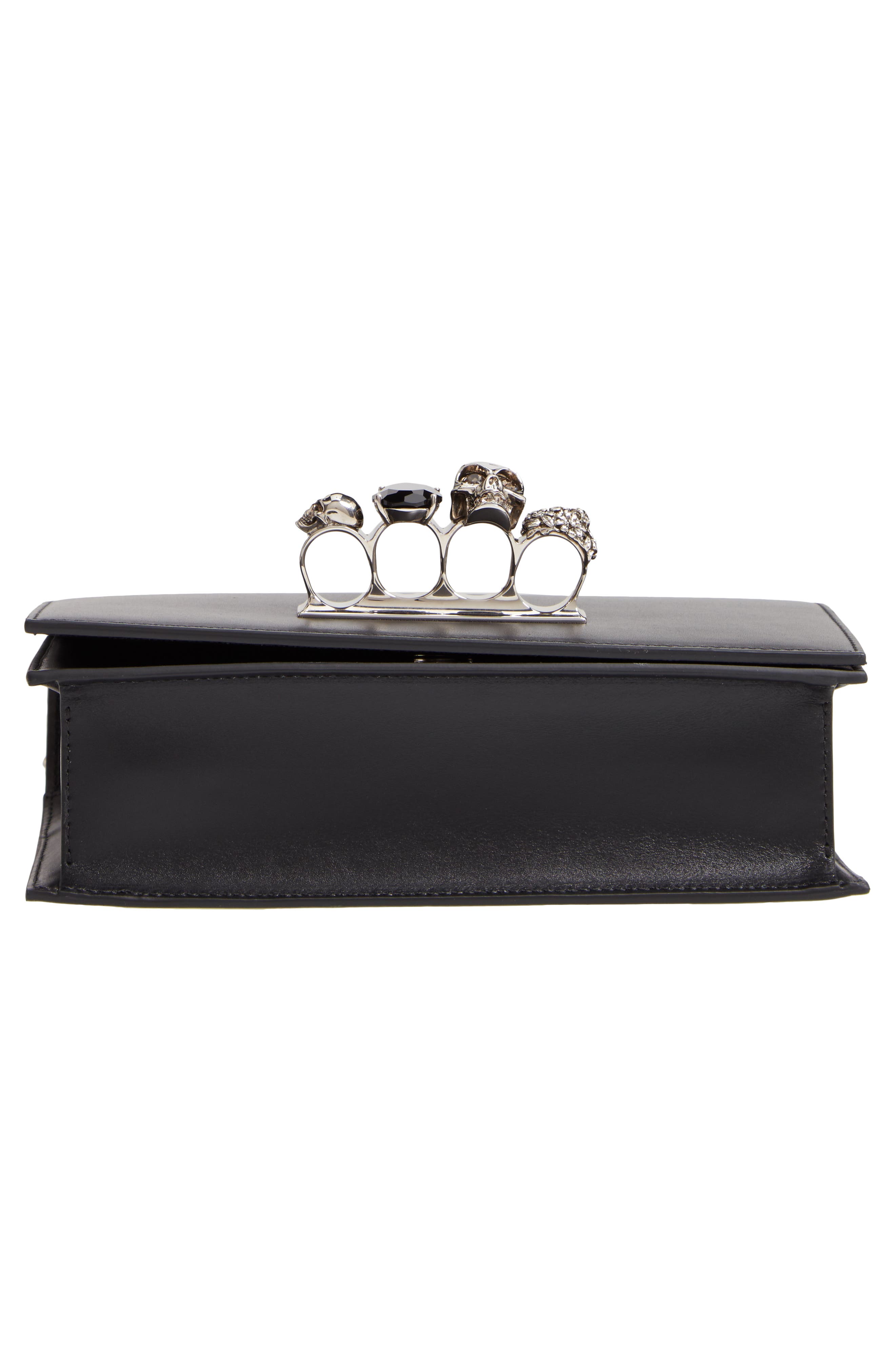 McQueen Alexander McQueen Leather Crossbody Knuckle Bag, Alternate, color, 
