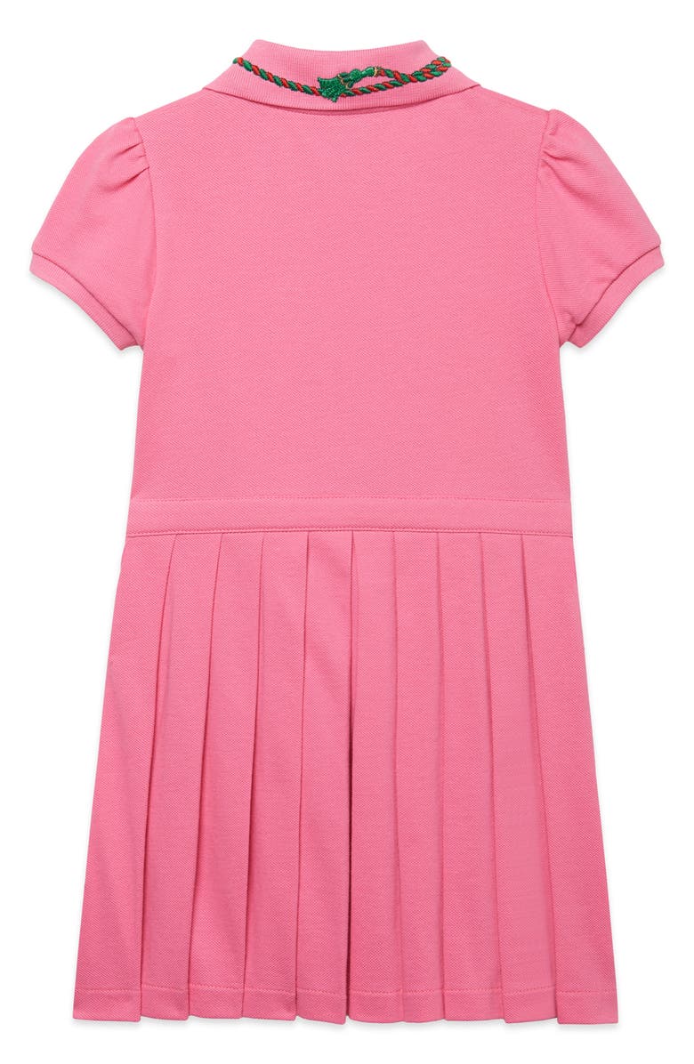 Gucci Embroidered Pleated Piqué Dress, Alternate, color, 