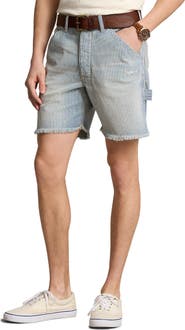 Polo Ralph Lauren Stripe Cutoff Denim Carpenter Shorts