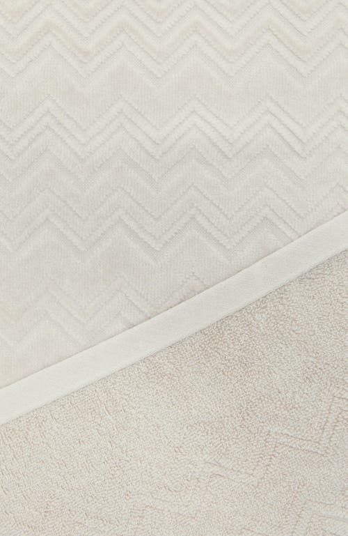 Missoni Home Chalk 2-piece Bath Towel Set In Cotton Terry With Zigzag Pattern In Brown