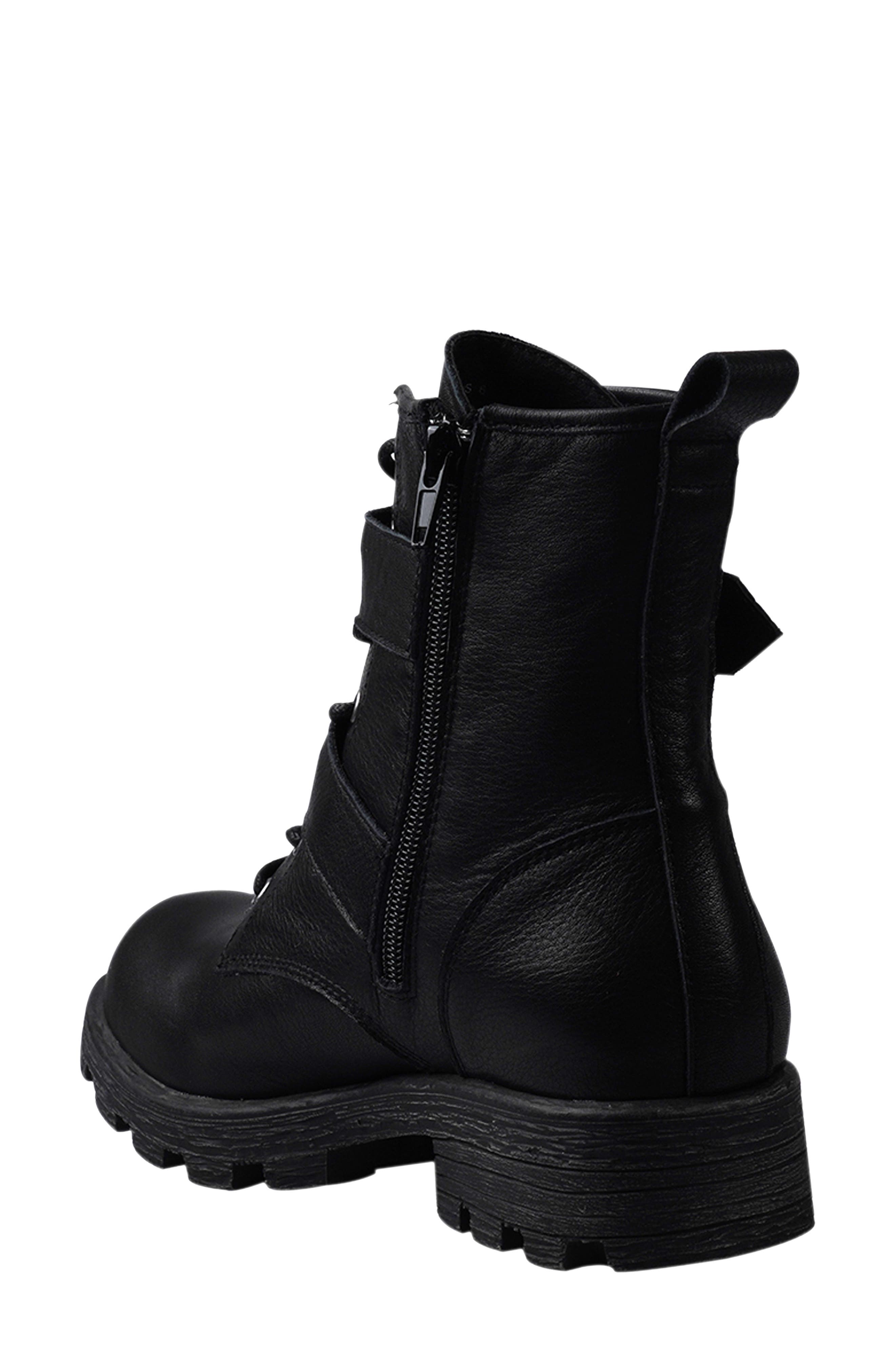 Candie
s Stanza Lug Sole Moto Bootie, Alternate, color, Black