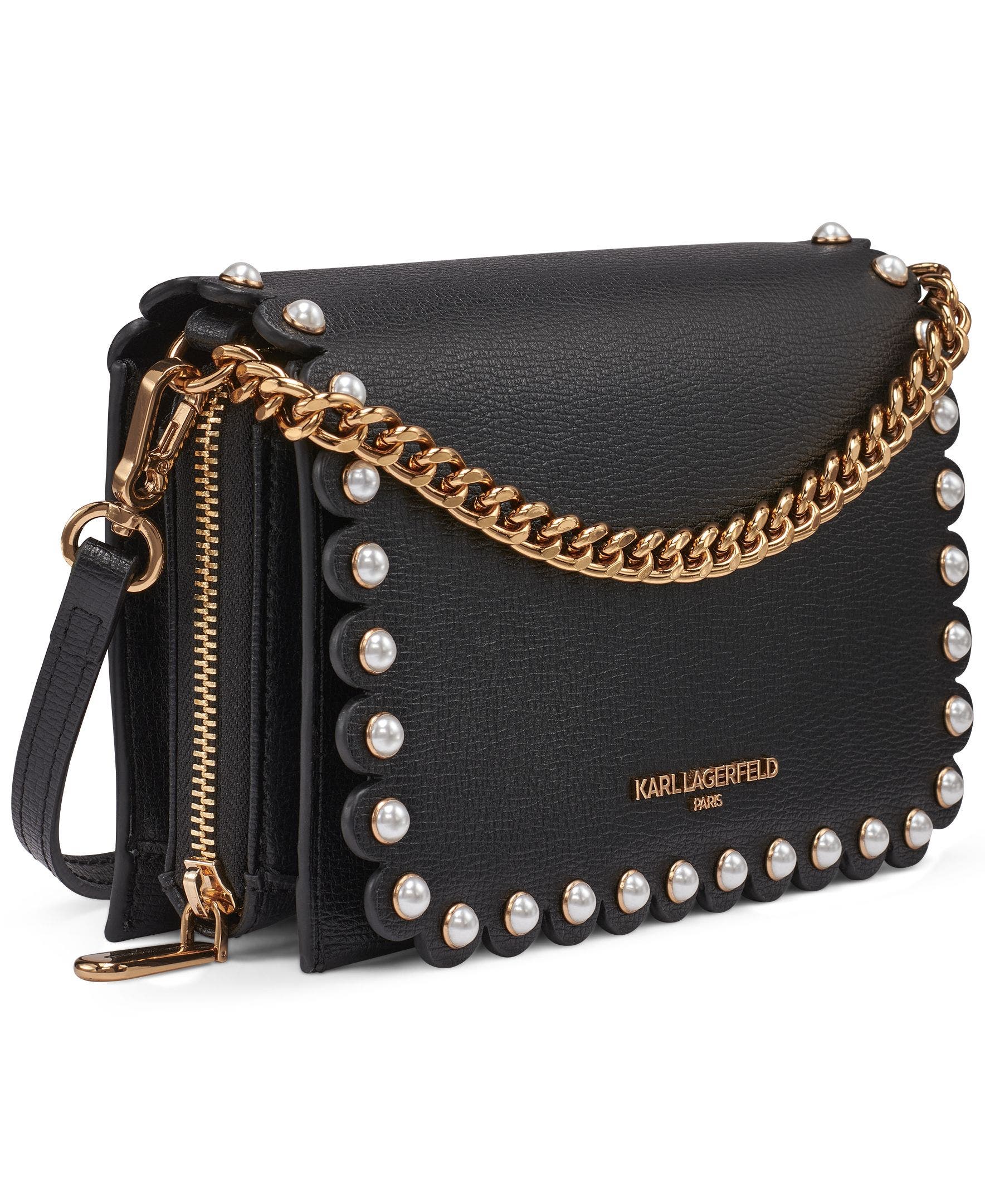 KARL LAGERFELD PARIS Lourdes Crossbody, Alternate, color, Blue Aura