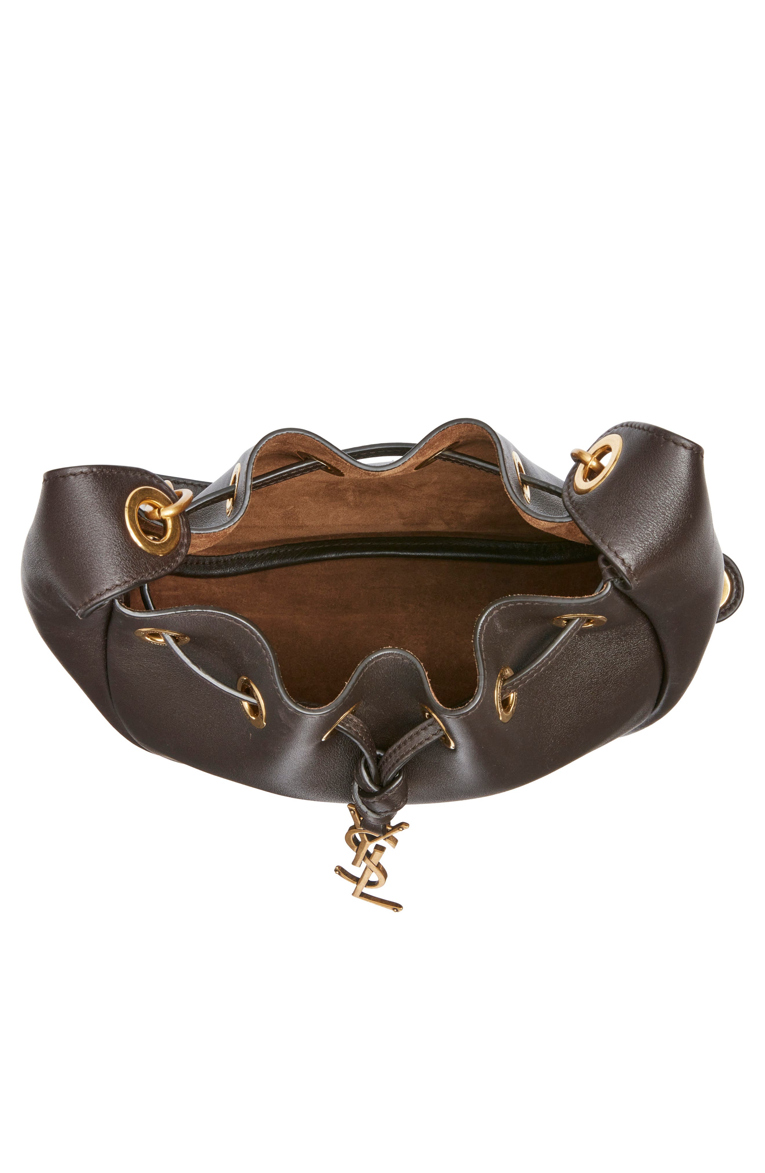 Paris VII Leather Bucket Bag, Alternate, color, FONDENTE/ DARK CIGAR