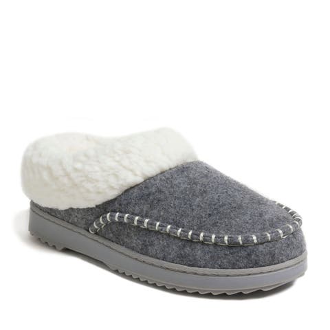 Nyla Felted Plaid Moccasin Toe Clog Slipper (Women)
