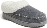 DEARFOAMS Nyla Felted Plaid Moccasin Toe Clog Slipper