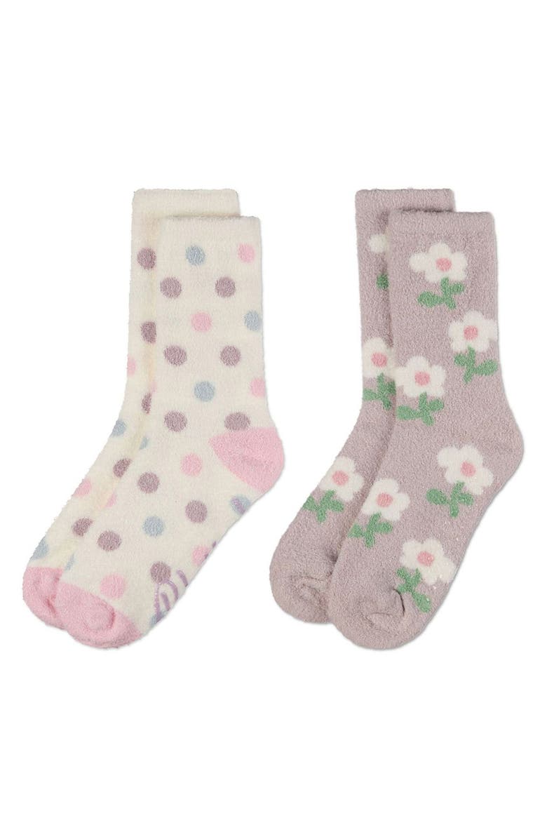 MeMoi Assorted 2-Pack Aloe Infused Crew Socks, Alternate, color, Taupe