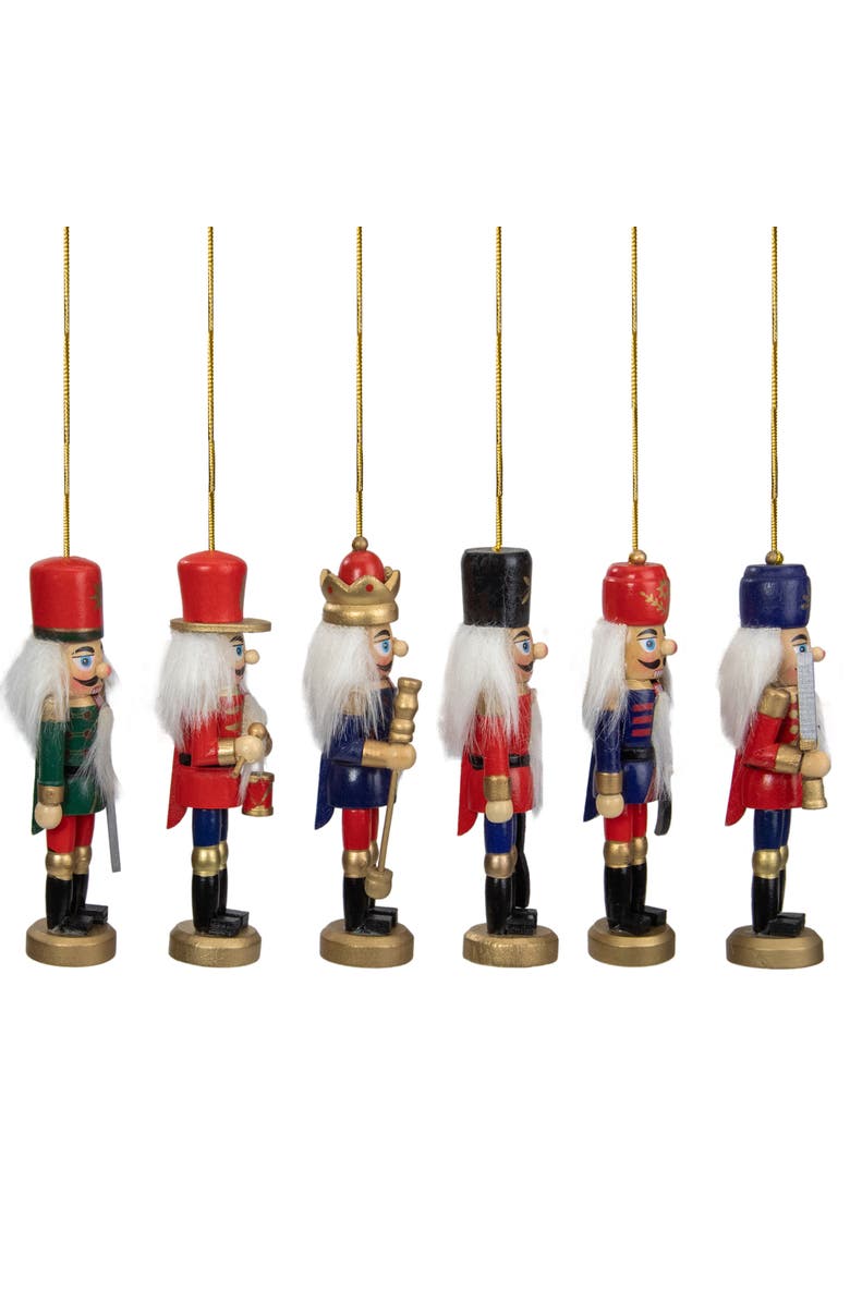 Northlight 6-Count Red and Blue Classic Nutcracker Christmas Ornaments - 5.25 Inches, Alternate, color, Red