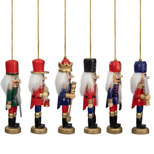 Northlight 6-count Red And Blue Classic Nutcracker Christmas Ornaments In Multi
