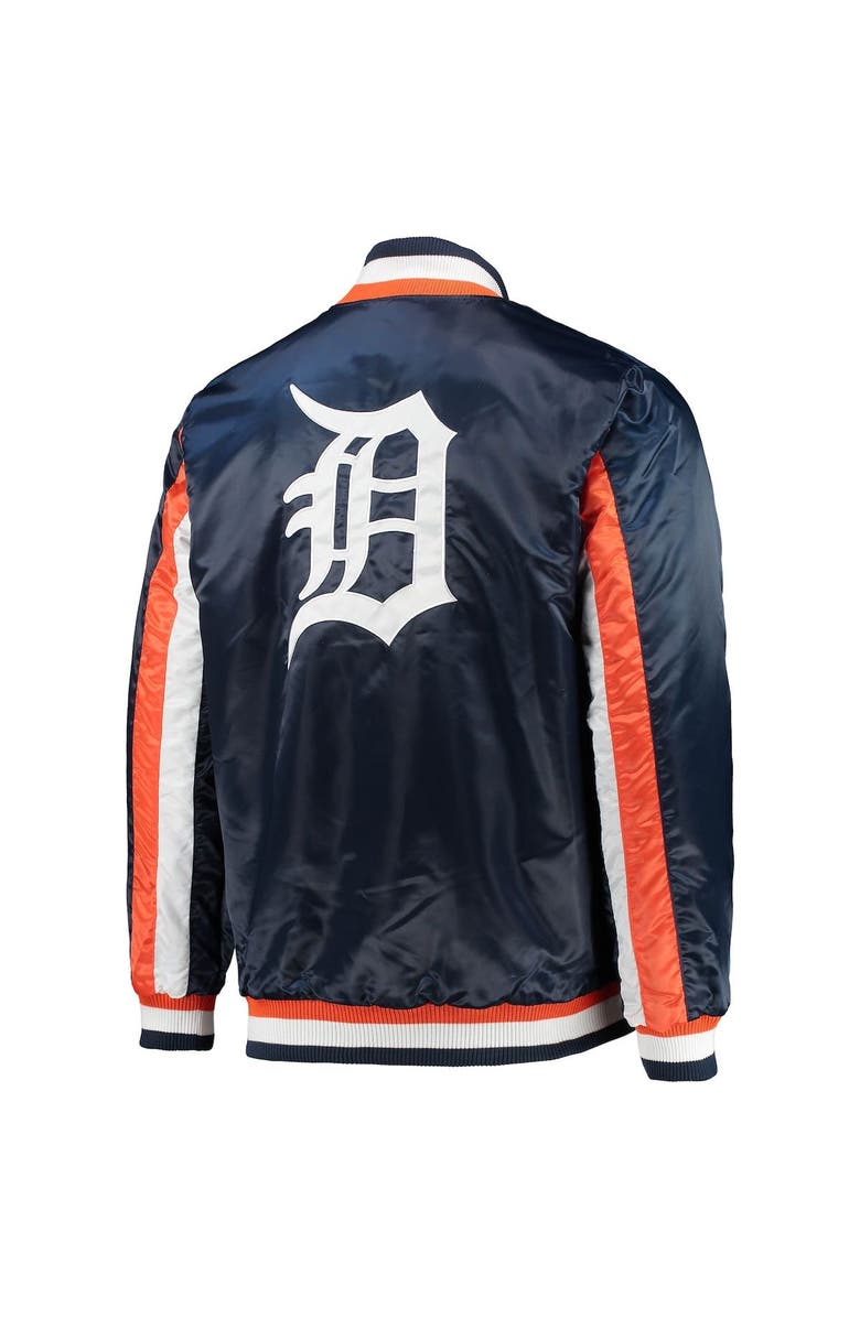 STARTER Men's Starter Navy Detroit Tigers The Ace Satin Full-Snap Jacket, Alternate, color,