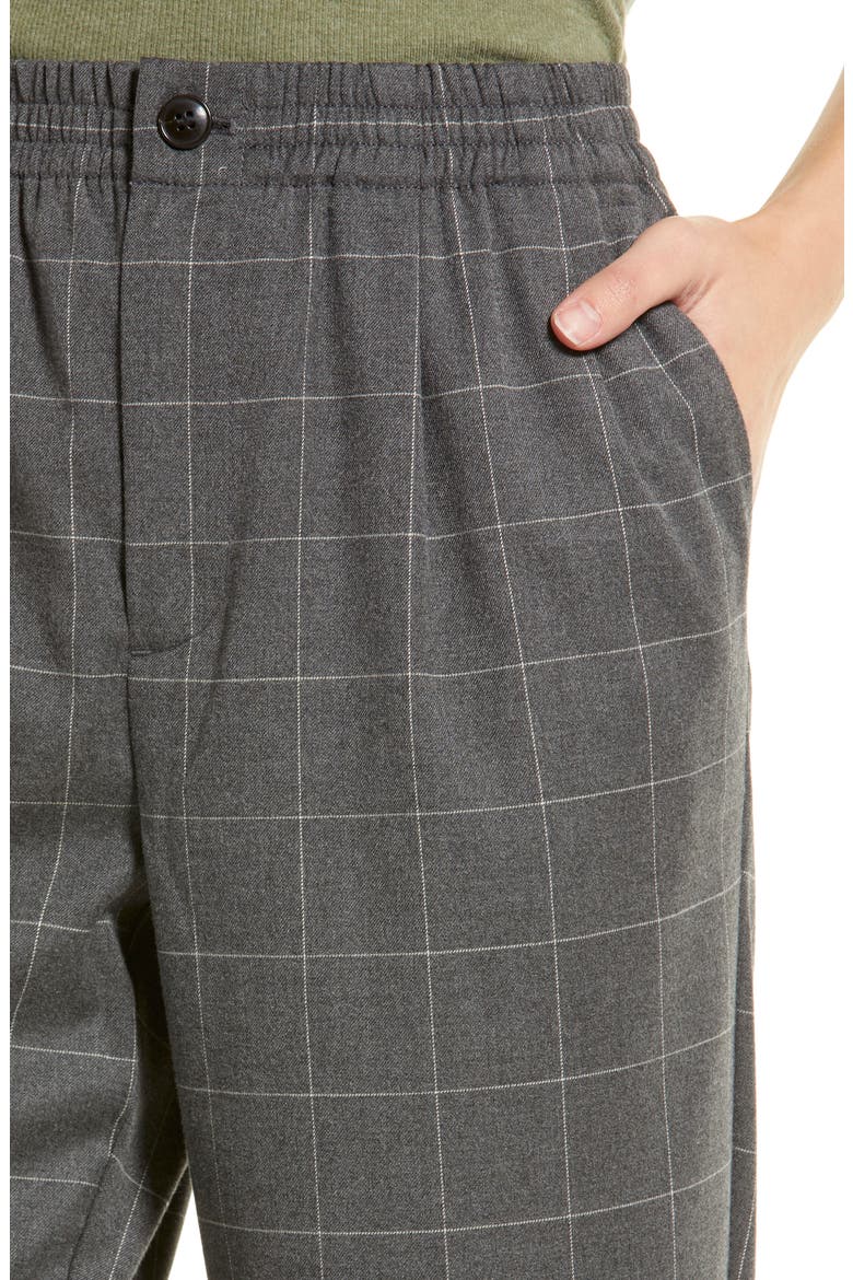 Plaid Flannel Track Pants, Alternate, color, DARK SHALE