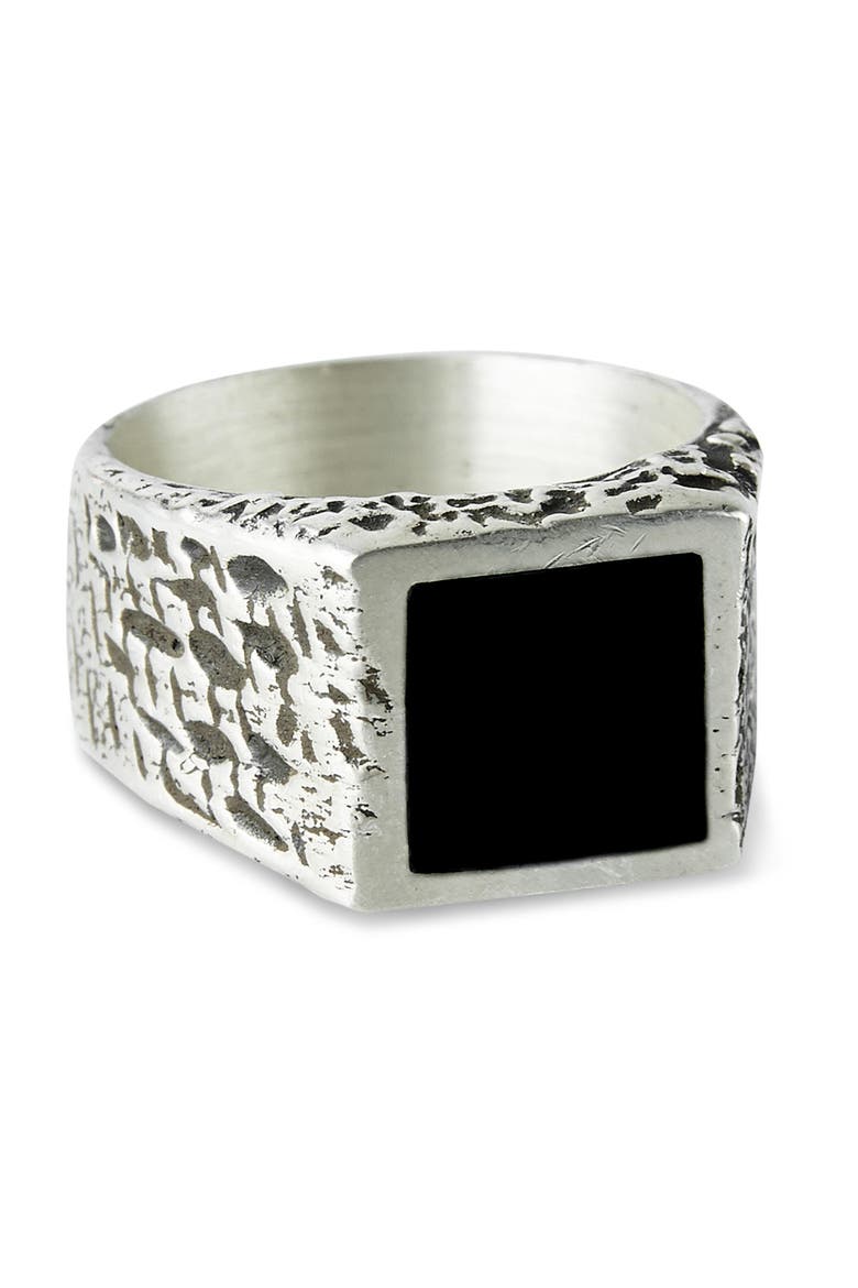 Square with Onyx Silver Ring, Main, color, Onyx