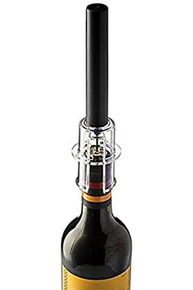 Air Pump Wine Bottle Opener With Foil Cutter Vacuum Stopper and Aerator Pourer, Main, color, Black