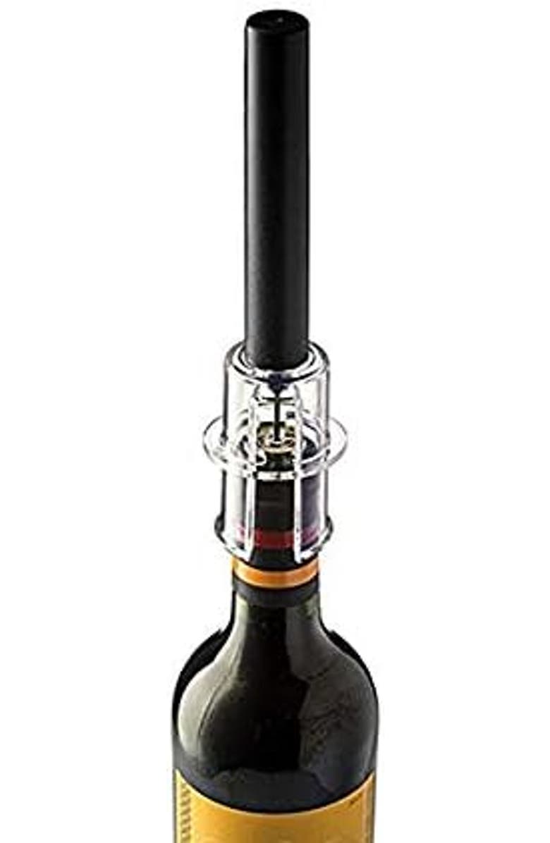 Brentwood Air Pump Wine Bottle Opener With Foil Cutter Vacuum Stopper and Aerator Pourer, Main, color, Black