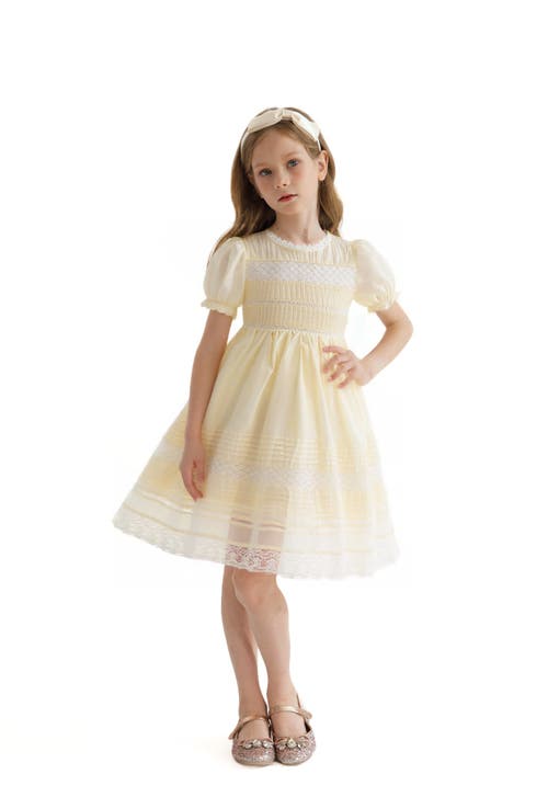 Sweet Cactus London Pleated Dress In Yellow