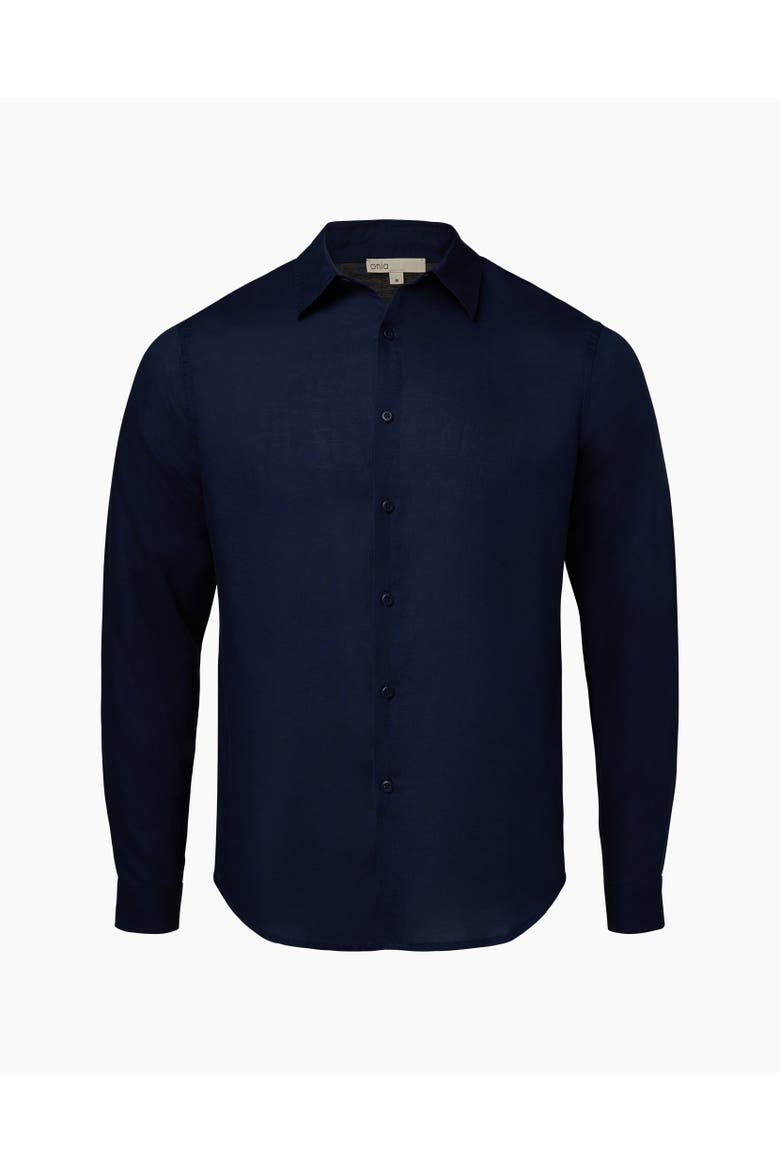 Air Linen Long Sleeve Shirt, Alternate, color, DEEP NAVY