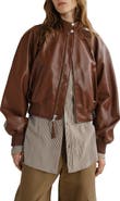 AGOLDE Nova Faux Leather Bomber Jacket