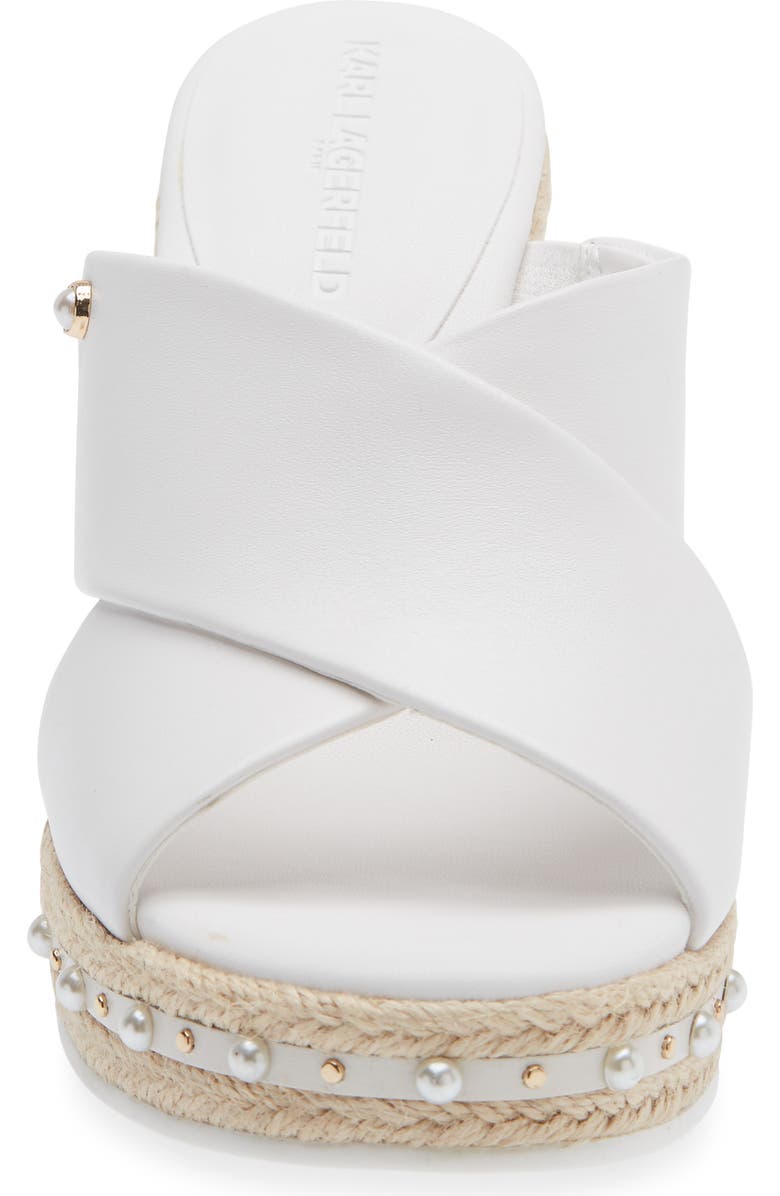 KARL LAGERFELD PARIS Cellyn Wedge Espadrille Sandal, Alternate, color, Bright White
