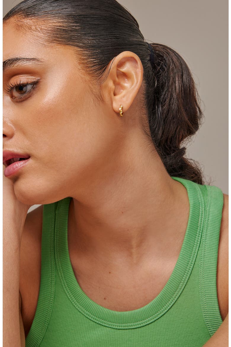 Laia Hoops, Alternate, color, Clear/Pink/Apple Green CZ