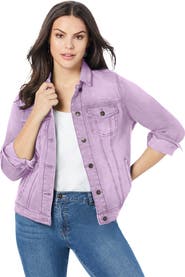 Roaman's Plus Size Classic Stretch Denim Jacket
