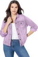 Roaman's Plus Size Classic Stretch Denim Jacket