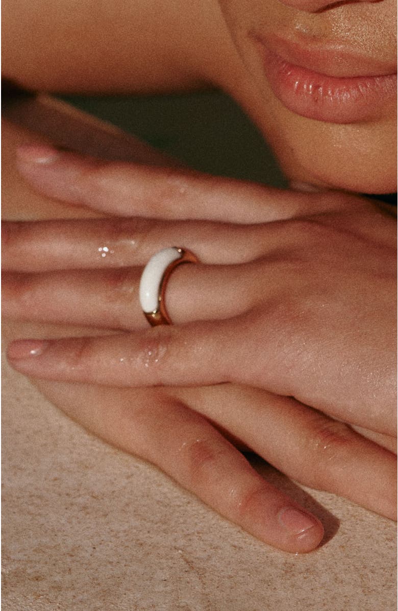 RC RETRO CHIC Time Ripples Ring, Alternate, color, White & Gold