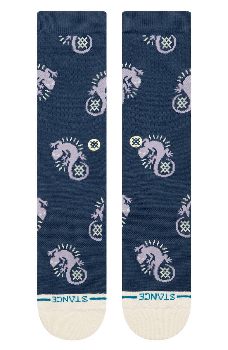 Stance Gecko Combed Cotton Blend Crew Socks, Alternate, color, Purple