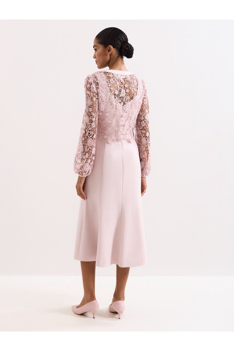 Ayumi Part Lace Midi Dress, Alternate, color, Pale Pink
