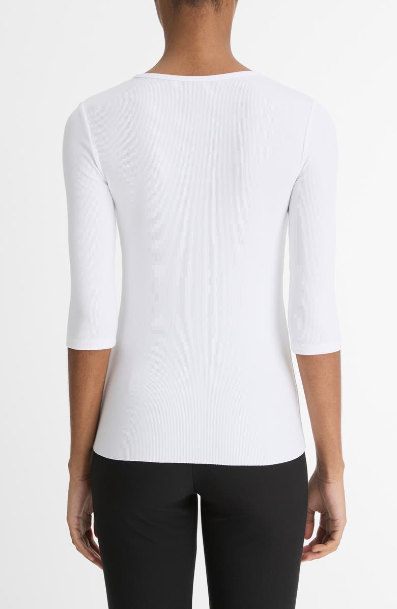 Vince Elbow Sleeve Crewneck Top, Alternate, color, Optic White