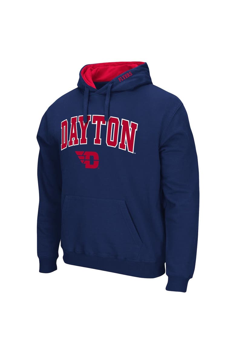 Men's Colosseum Navy Dayton Flyers Arch and Logo Pullover Hoodie, Alternate, color, Navy