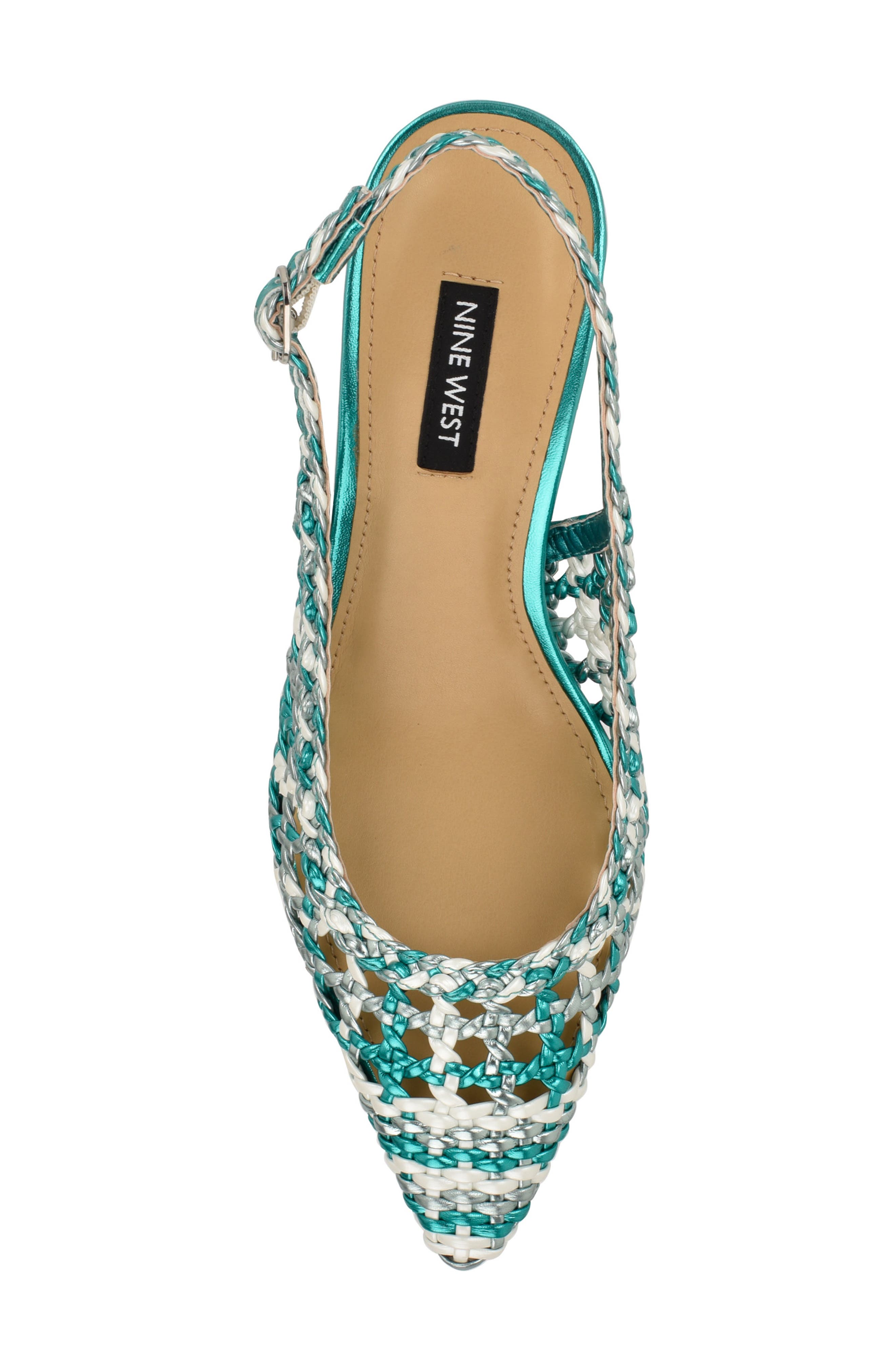 Nine West Madalene Pointed Toe Slingback Pump, Alternate, color, Medium Green