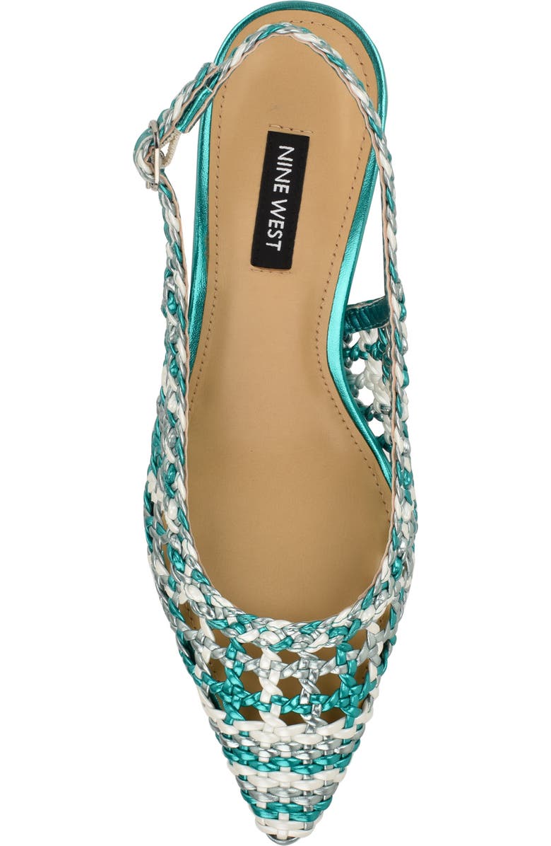 Nine West Madalene Pointed Toe Slingback Pump, Alternate, color, Medium Green