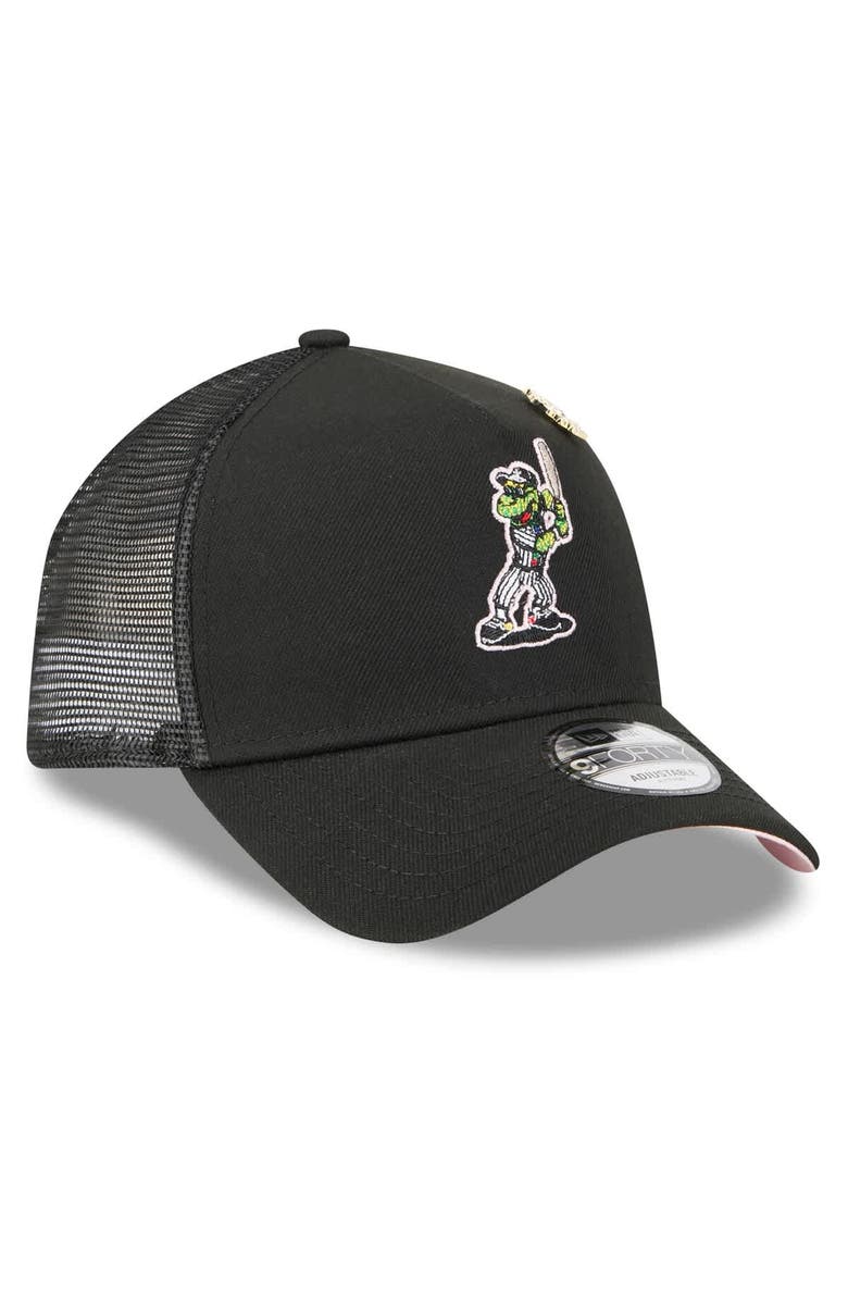 New Era Men's New Era Black Chicago White Sox 2025 Big League Chew A-Frame 9FORTY Adjustable Trucker Hat, Alternate, color, Black