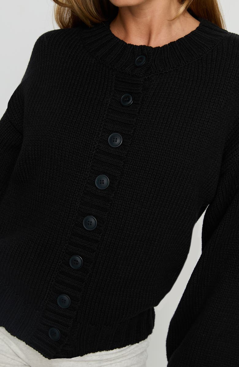 Princess Polly Edern Cotton Blend Cardigan, Alternate, color, Black