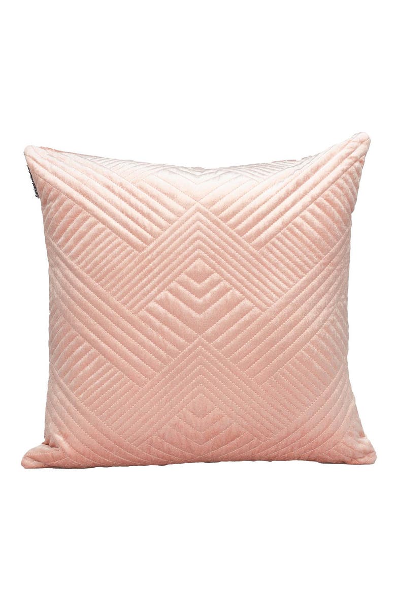 PARKLAND COLLECTION Gaia Topstitched Throw Pillow, Main, color, Pink