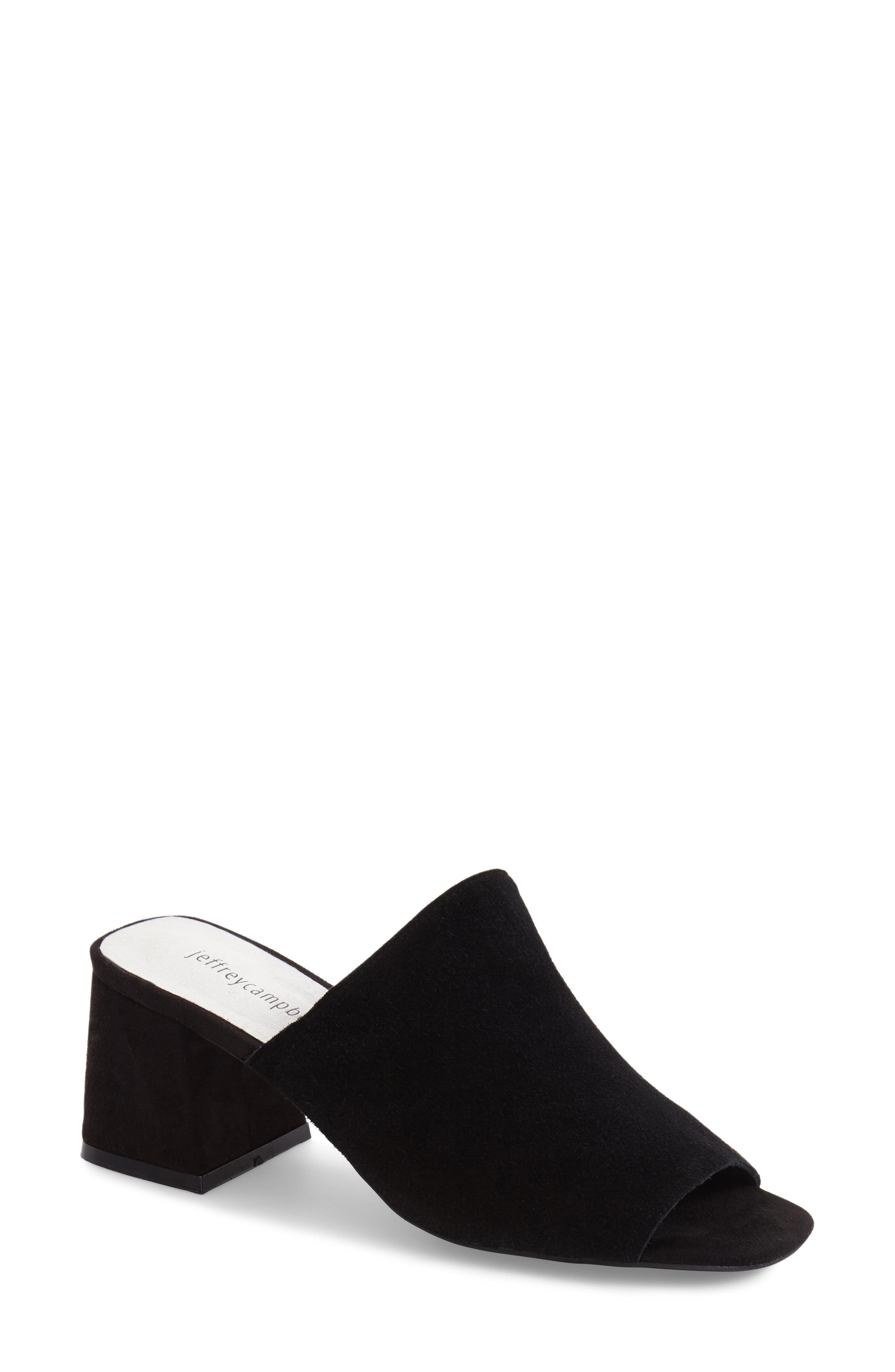 'Perpetua' Open Toe Mule, Alternate, color, BLACK SUEDE