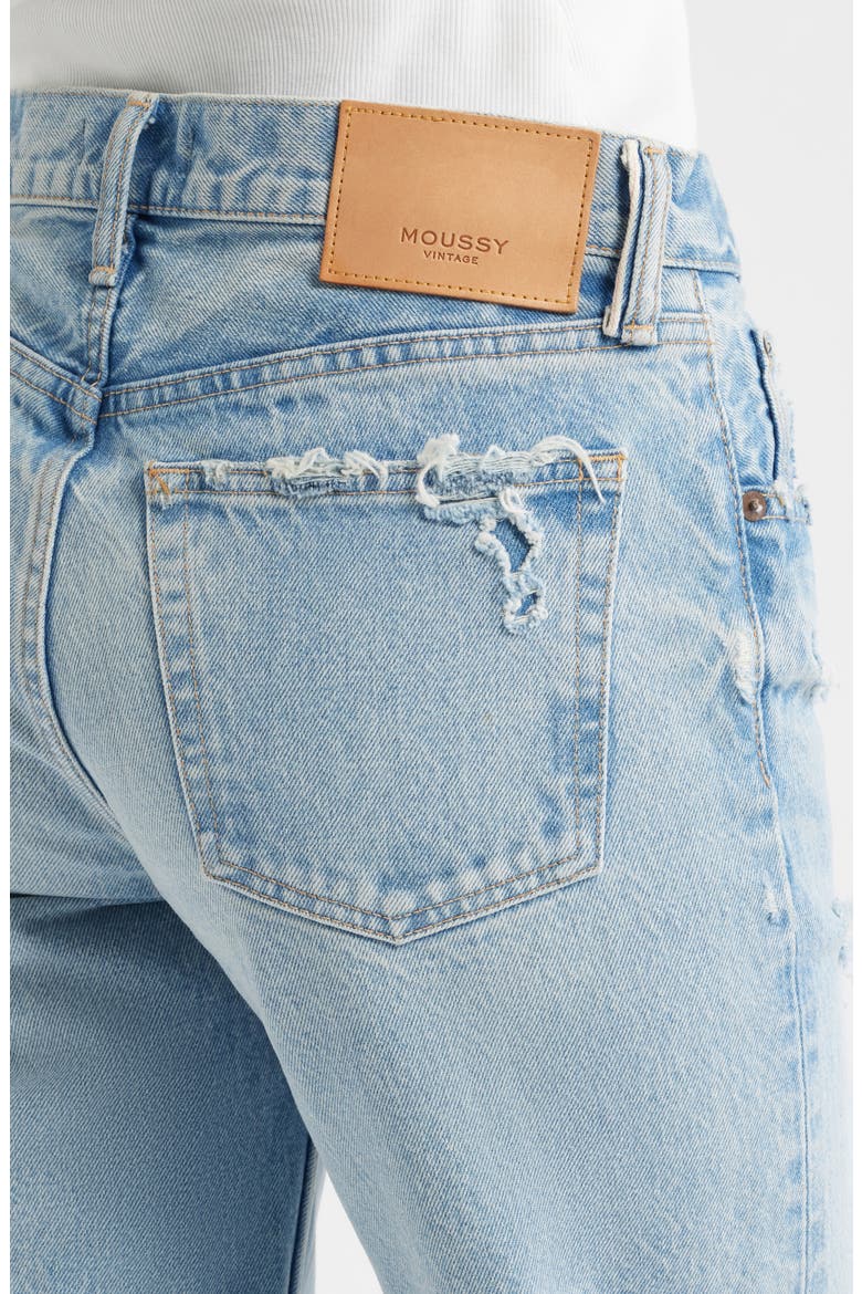 Odessa Ripped Ankle Straight Leg Jeans, Alternate, color, LIGHT BLUE