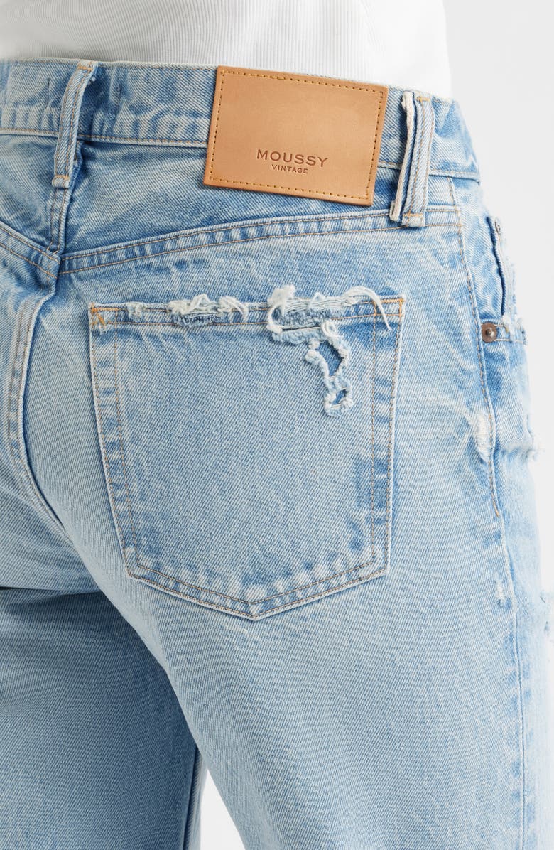 MOUSSY VINTAGE Odessa Ripped Ankle Straight Leg Jeans, Alternate, color, Light Blue