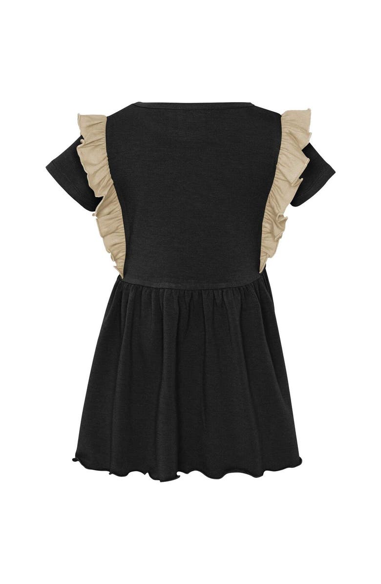 Outerstuff Girls Toddler Black New Orleans Saints Too Cute Tri-Blend Short Sleeve Dress, Alternate, color, 