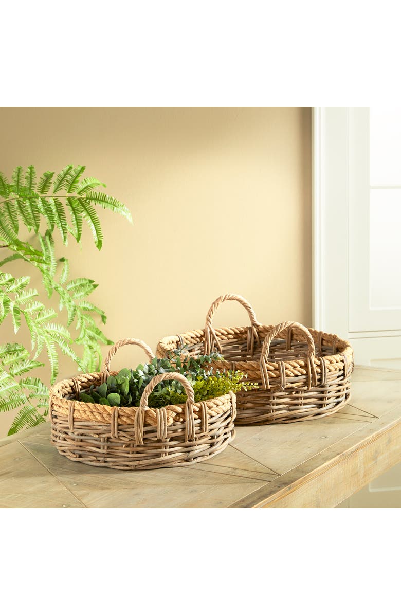 Napa Home & Garden Sonoma Low Baskets Set of 2, Alternate, color, Brown
